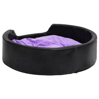 Hundebett Schwarz-Violett 99X89X21 Cm Plüsch Und Kunstleder-B&B Shop - 2000 Stockerau