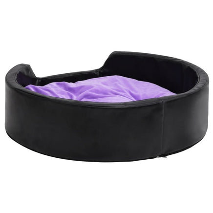 Hundebett Schwarz-Violett 99X89X21 Cm Plüsch Und Kunstleder-B&B Shop - 2000 Stockerau
