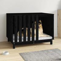 Hundehütte Schwarz 100X70X72 Cm Massivholz Kiefer-B&B Shop - 2000 Stockerau
