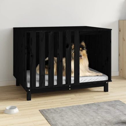 Hundehütte Schwarz 100X70X72 Cm Massivholz Kiefer-B&B Shop - 2000 Stockerau