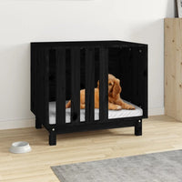 Hundehütte Schwarz 70X50X62 Cm Massivholz Kiefer-B&B Shop - 2000 Stockerau