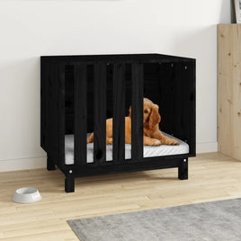 Hundehütte Schwarz 70X50X62 Cm Massivholz Kiefer-B&B Shop - 2000 Stockerau