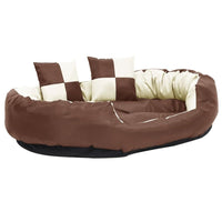 Hundekissen Wendbar Und Waschbar Braun Und Creme 110X80X23 Cm 110 x 80 x 23 cm-B&B Shop - 2000 Stockerau