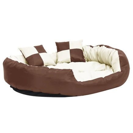 Hundekissen Wendbar Und Waschbar Braun Und Creme 110X80X23 Cm 110 x 80 x 23 cm-B&B Shop - 2000 Stockerau