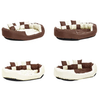 Hundekissen Wendbar Und Waschbar Braun Und Creme 110X80X23 Cm 110 x 80 x 23 cm-B&B Shop - 2000 Stockerau