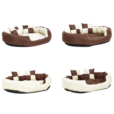 Hundekissen Wendbar Und Waschbar Braun Und Creme 110X80X23 Cm 110 x 80 x 23 cm-B&B Shop - 2000 Stockerau