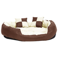 Hundekissen Wendbar Und Waschbar Braun Und Creme 110X80X23 Cm 110 x 80 x 23 cm-B&B Shop - 2000 Stockerau