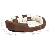 Hundekissen Wendbar Und Waschbar Braun Und Creme 110X80X23 Cm 110 x 80 x 23 cm-B&B Shop - 2000 Stockerau