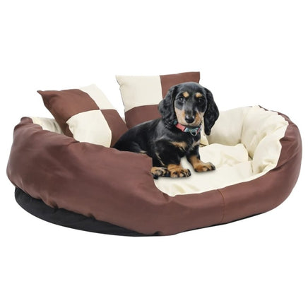 Hundekissen Wendbar Und Waschbar Braun Und Creme 85X70X20 Cm 85 x 70 x 20 cm-B&B Shop - 2000 Stockerau