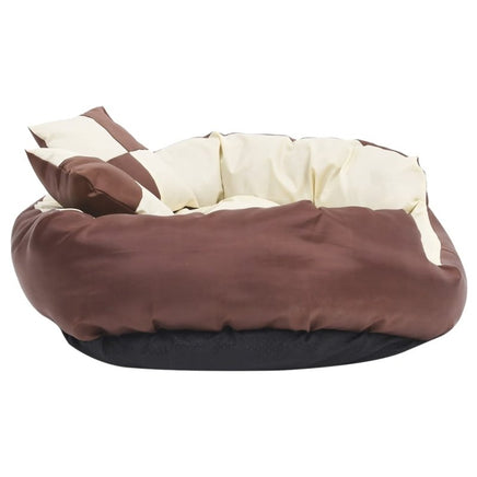 Hundekissen Wendbar Und Waschbar Braun Und Creme 85X70X20 Cm 85 x 70 x 20 cm-B&B Shop - 2000 Stockerau