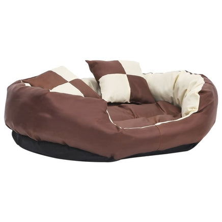 Hundekissen Wendbar Und Waschbar Braun Und Creme 85X70X20 Cm 85 x 70 x 20 cm-B&B Shop - 2000 Stockerau