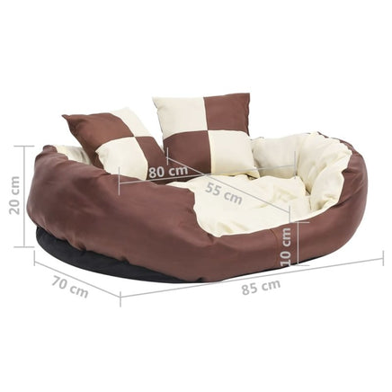 Hundekissen Wendbar Und Waschbar Braun Und Creme 85X70X20 Cm 85 x 70 x 20 cm-B&B Shop - 2000 Stockerau