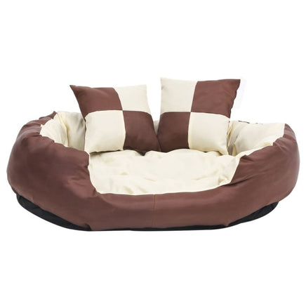 Hundekissen Wendbar Und Waschbar Braun Und Creme 85X70X20 Cm 85 x 70 x 20 cm-B&B Shop - 2000 Stockerau