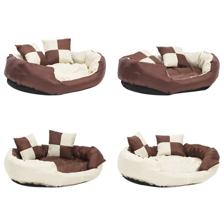Hundekissen Wendbar Und Waschbar Braun Und Creme 85X70X20 Cm 85 x 70 x 20 cm-B&B Shop - 2000 Stockerau