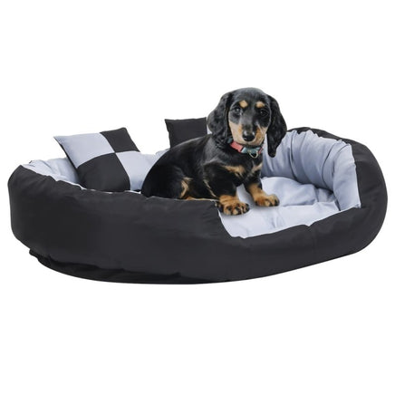 Hundekissen Wendbar Und Waschbar Grau Und Schwarz 110X80X23 Cm-B&B Shop - 2000 Stockerau