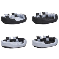 Hundekissen Wendbar Und Waschbar Grau Und Schwarz 110X80X23 Cm-B&B Shop - 2000 Stockerau