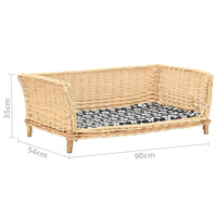 Hundekorb Mit Kissen 90X54X35 Cm Natur Weide 90 x 54 x 35 cm-B&B Shop - 2000 Stockerau