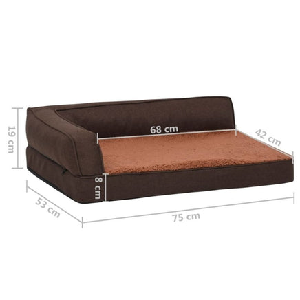Hundematratze Ergonomisch 75X53 Cm Leinenoptik Fleece Braun-B&B Shop - 2000 Stockerau