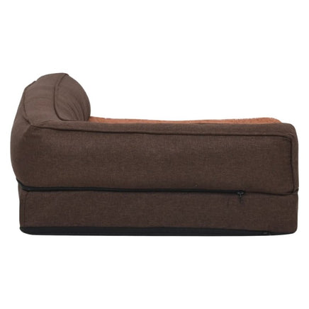 Hundematratze Ergonomisch 75X53 Cm Leinenoptik Fleece Braun-B&B Shop - 2000 Stockerau