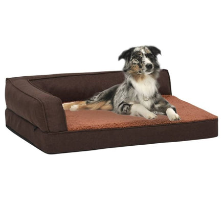 Hundematratze Ergonomisch 75X53 Cm Leinenoptik Fleece Braun-B&B Shop - 2000 Stockerau