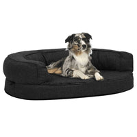 Hundematratze Ergonomisch 75X53 Cm Leinenoptik Fleece Schwarz-B&B Shop - 2000 Stockerau