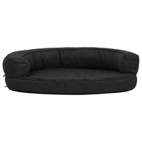 Hundematratze Ergonomisch 75X53 Cm Leinenoptik Fleece Schwarz-B&B Shop - 2000 Stockerau