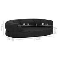 Hundematratze Ergonomisch 75X53 Cm Leinenoptik Fleece Schwarz-B&B Shop - 2000 Stockerau