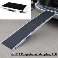 Hunderampe Tierrampe Auto, Kofferraumrampe, faltbar Aluminium rutschfest 122x38cm 115kg, ALU-B&B Shop - 2000 Stockerau