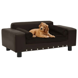 Hundesofa Braun 81X43X31 Cm Plüsch Und Kunstleder-B&B Shop - 2000 Stockerau