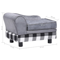 Hundesofa Grau 57X34X36 Cm Plüsch-B&B Shop - 2000 Stockerau
