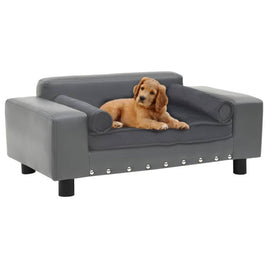 Hundesofa Grau 81X43X31 Cm Plüsch Und Kunstleder-B&B Shop - 2000 Stockerau