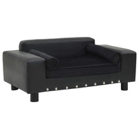 Hundesofa Schwarz 81X43X31 Cm Plüsch Und Kunstleder-B&B Shop - 2000 Stockerau