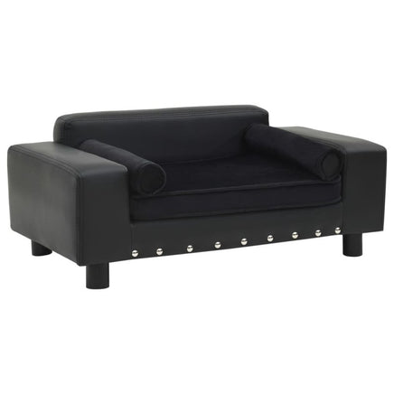 Hundesofa Schwarz 81X43X31 Cm Plüsch Und Kunstleder-B&B Shop - 2000 Stockerau