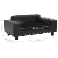 Hundesofa Schwarz 81X43X31 Cm Plüsch Und Kunstleder-B&B Shop - 2000 Stockerau