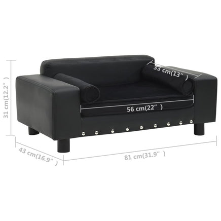 Hundesofa Schwarz 81X43X31 Cm Plüsch Und Kunstleder-B&B Shop - 2000 Stockerau