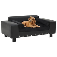 Hundesofa Schwarz 81X43X31 Cm Plüsch Und Kunstleder-B&B Shop - 2000 Stockerau