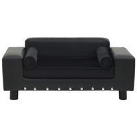 Hundesofa Schwarz 81X43X31 Cm Plüsch Und Kunstleder-B&B Shop - 2000 Stockerau
