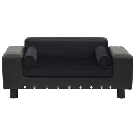 Hundesofa Schwarz 81X43X31 Cm Plüsch Und Kunstleder-B&B Shop - 2000 Stockerau
