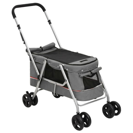 Hundewagen Faltbar Grau 100X49X96 Cm Leinenstoff-B&B Shop - 2000 Stockerau