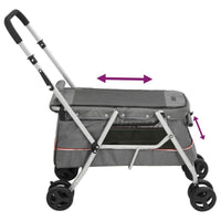 Hundewagen Faltbar Grau 100X49X96 Cm Leinenstoff-B&B Shop - 2000 Stockerau