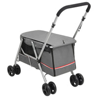 Hundewagen Faltbar Grau 100X49X96 Cm Leinenstoff-B&B Shop - 2000 Stockerau