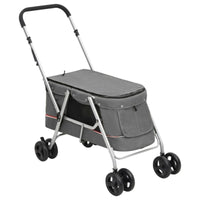 Hundewagen Faltbar Grau 100X49X96 Cm Leinenstoff-B&B Shop - 2000 Stockerau