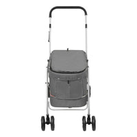 Hundewagen Faltbar Grau 100X49X96 Cm Leinenstoff-B&B Shop - 2000 Stockerau