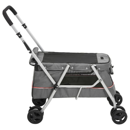 Hundewagen Faltbar Grau 100X49X96 Cm Leinenstoff-B&B Shop - 2000 Stockerau