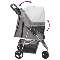 Hundewagen Faltbar Grau 80X46X98 Cm Oxford-Gewebe-B&B Shop - 2000 Stockerau