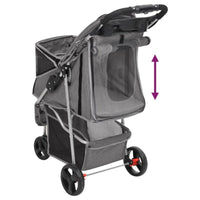 Hundewagen Faltbar Grau 80X46X98 Cm Oxford-Gewebe-B&B Shop - 2000 Stockerau