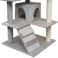 Katzen-Kratzbaum Sisal 125 Cm Grau 67 x 67 x 125 cm-B&B Shop - 2000 Stockerau
