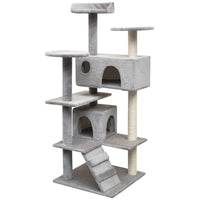 Katzen-Kratzbaum Sisal 125 Cm Grau 67 x 67 x 125 cm-B&B Shop - 2000 Stockerau