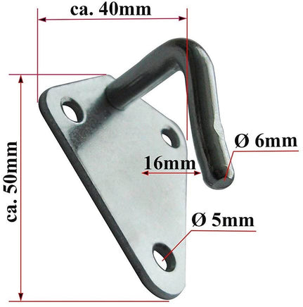 PLANENHAKEN 50x40mm, Dreiloch, 50x40mm (10 Stück) B&B Shop - 2000 Stockerau