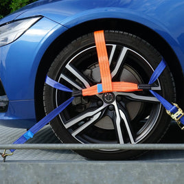 Spanngurt 4er Komplett-Set Zurrgurte für den Autotransport, 50mmx3,5m, 3000 daN, Rad Gurt, Reifengurt-B&B Shop - 2000 Stockerau